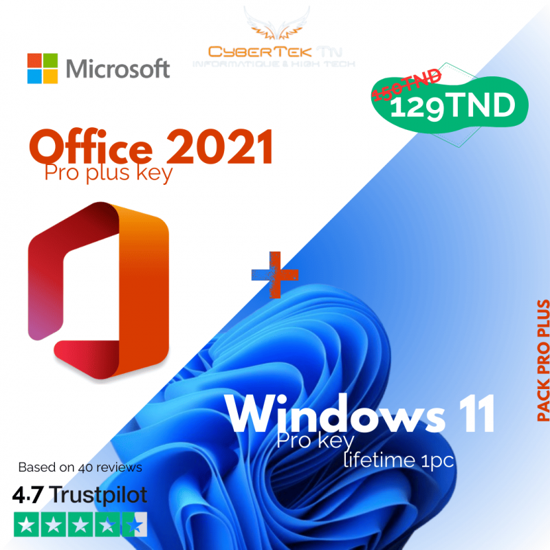 Pack pro plus Windows 11 pro + Office 2021 pro plus
