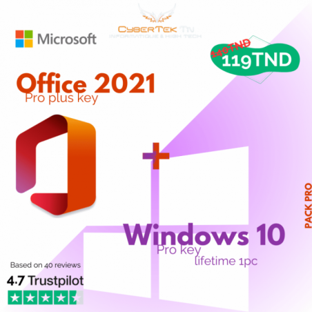 Pack pro Windows 10 pro + Office 2021 pro plus